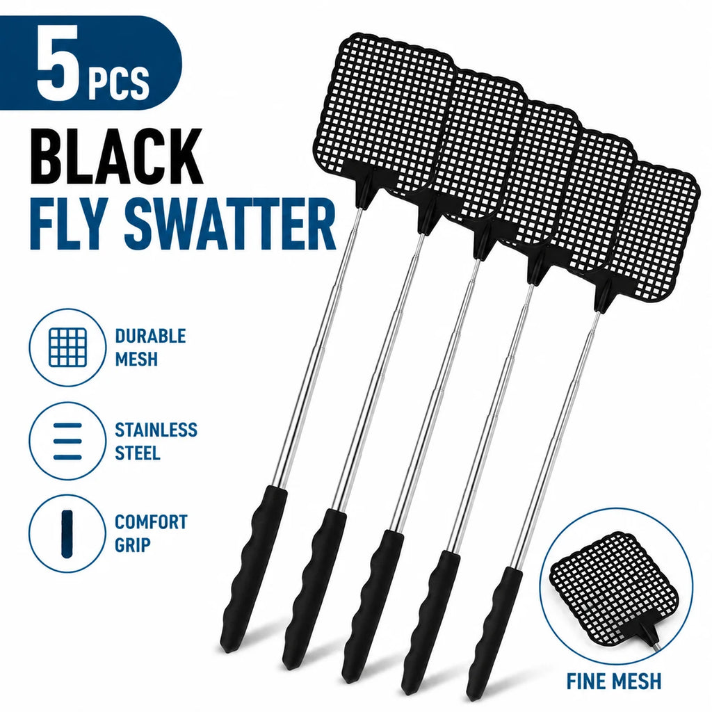 Expandable Fly Swatter Mosquito Killer Stainless Steel Swatting Device Household Indoor Outdoor Pest Control Tool