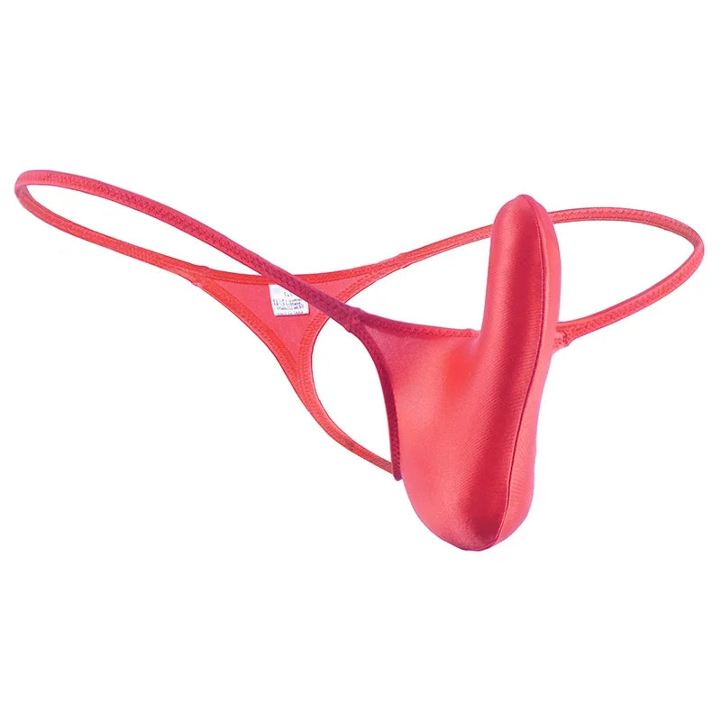 YAULAANG Sexy Herren Glanz Gay Unterwäsche Öliger G-String Tanga Glänzend niedrige Taille Hohe Elastizität Herren Dessous