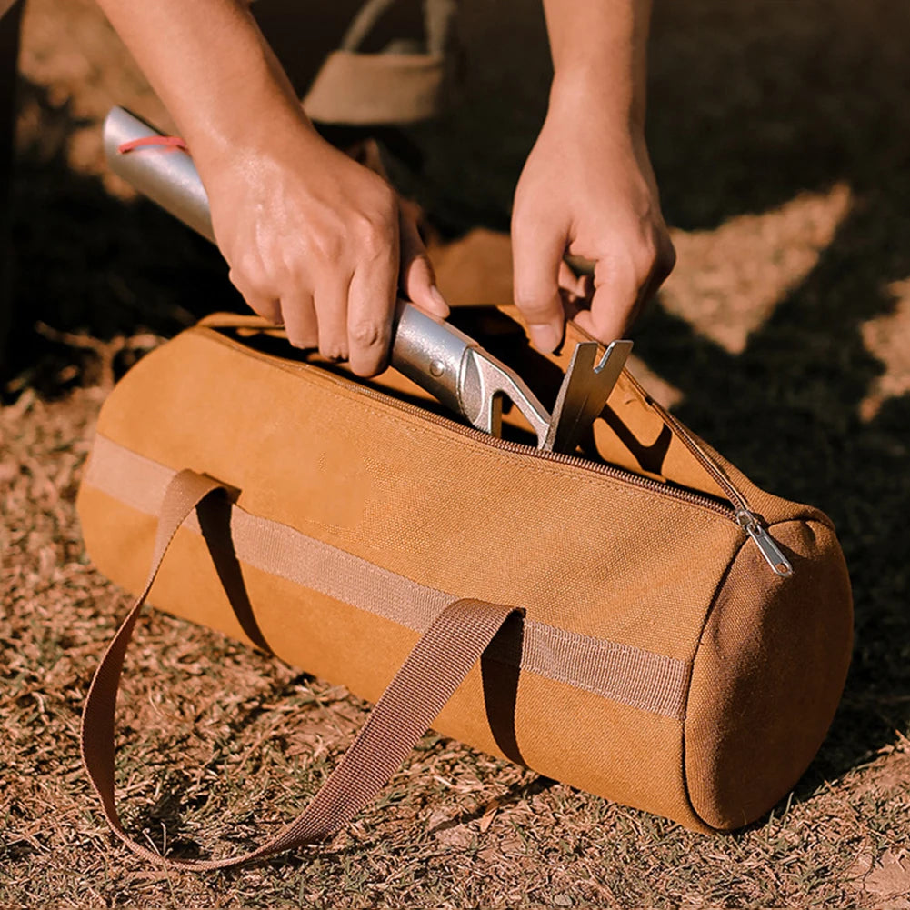 Camping-Werkzeug-Aufbewahrungstasche mit großer Kapazität, zylindrische Zeltpflocktasche, leichte Zeltherings-Bodennagelhaltertasche für Outdoor-Camping