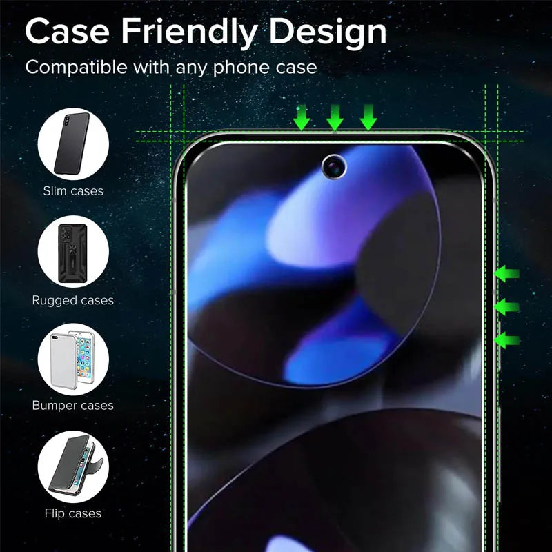 Fingerabdruck-Entsperrung Glas für Pixel 9 Pro 10 8A 9A 10A 7A 8 Pro Displayschutzfolie Pixel 9 Pro XL Panzerglas für Google Pixel 9