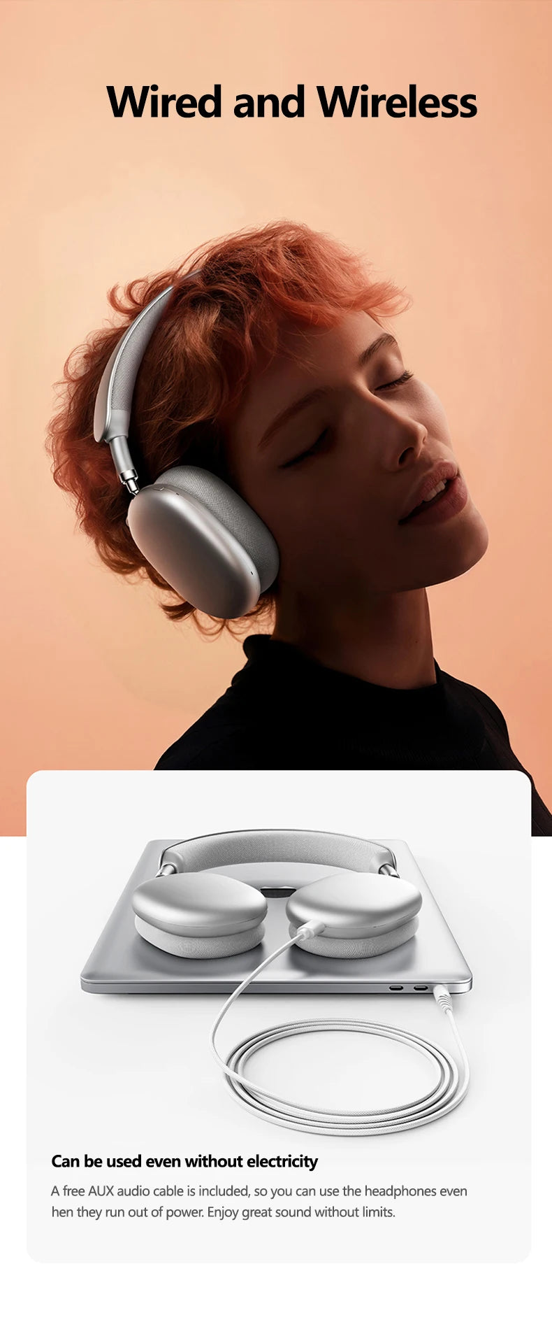 Picun F8MAX ANC Kabellose Kopfhörer 59dB Hybrid Active Noise Cancelling Spatial Audio Earphone Bluetooth 6.0 Over-Ear Headset 180H