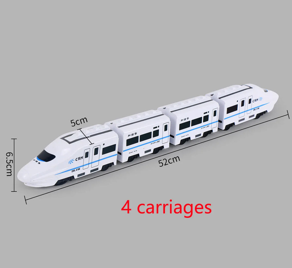 Kinder DIY Simulation Hochgeschwindigkeitszug Spielzeugauto Elektrische Sound-Licht Modellbahn Lernspielzeug für Jungen Mädchen Geschenk