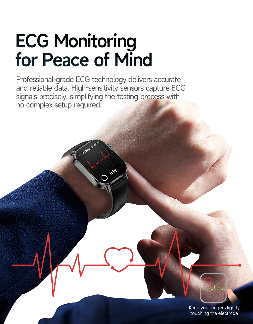 Neue präzise Gesundheits-Smartwatch EKG+HRV Harnsäure Blutfette Emotionswahrnehmung Bluetooth-Anruf Smartwatches für Männer und Frauen