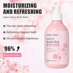 Sakura Duschgel Lang anhaltende Feuchtigkeit Glatt Langanhaltender Duft Sanfter Schaum Körperreinigung Badeprodukt 200ml