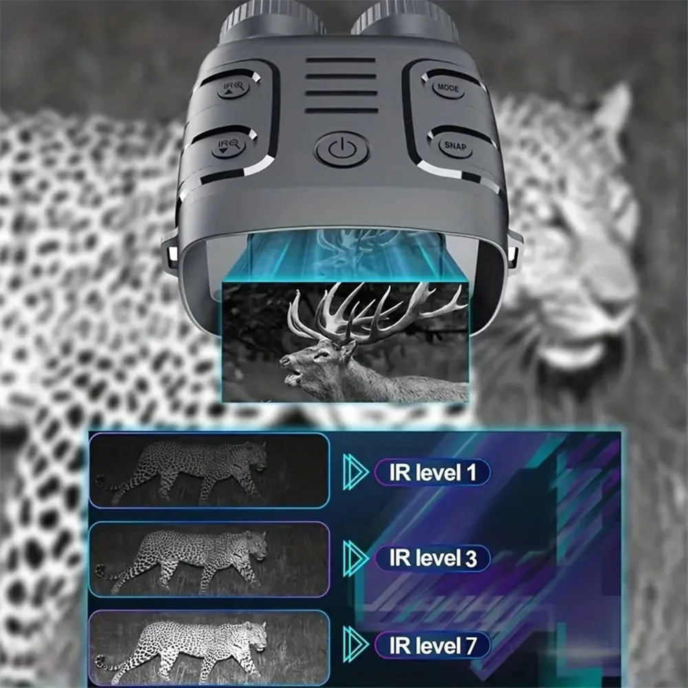 1080P Fernglas Infrarot Nachtsichtgerät 5-fach Fernglas Tag Nacht 850nm IR-LED Foto Videoaufnahme Digitalzoom für Jagd, Boot