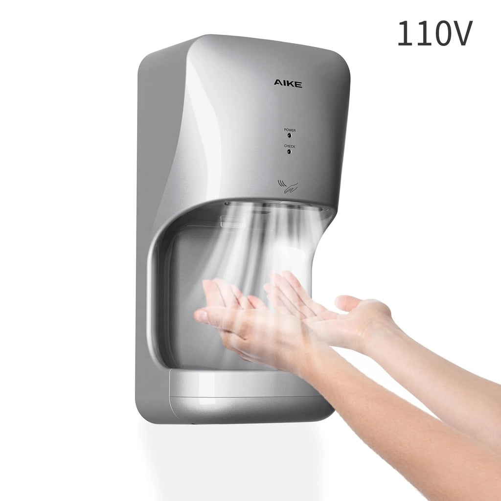 AIKE Automatischer Händetrockner mit Tropfschale, Wandmontage, Hochgeschwindigkeits-Trockner, 10-15s Schnelle Trocknung, Modell AK2632, 1400-1650W