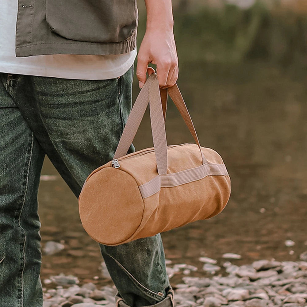 Camping-Werkzeug-Aufbewahrungstasche mit großer Kapazität, zylindrische Zeltpflocktasche, leichte Zeltherings-Bodennagelhaltertasche für Outdoor-Camping