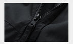 Windbreaker Herren Kapuzenjacke Reißverschluss Mantel Cargo Wasserdicht Schwarz Bomber Camping Loose Dünn Softshell Kapuzen-Wanderjacke
