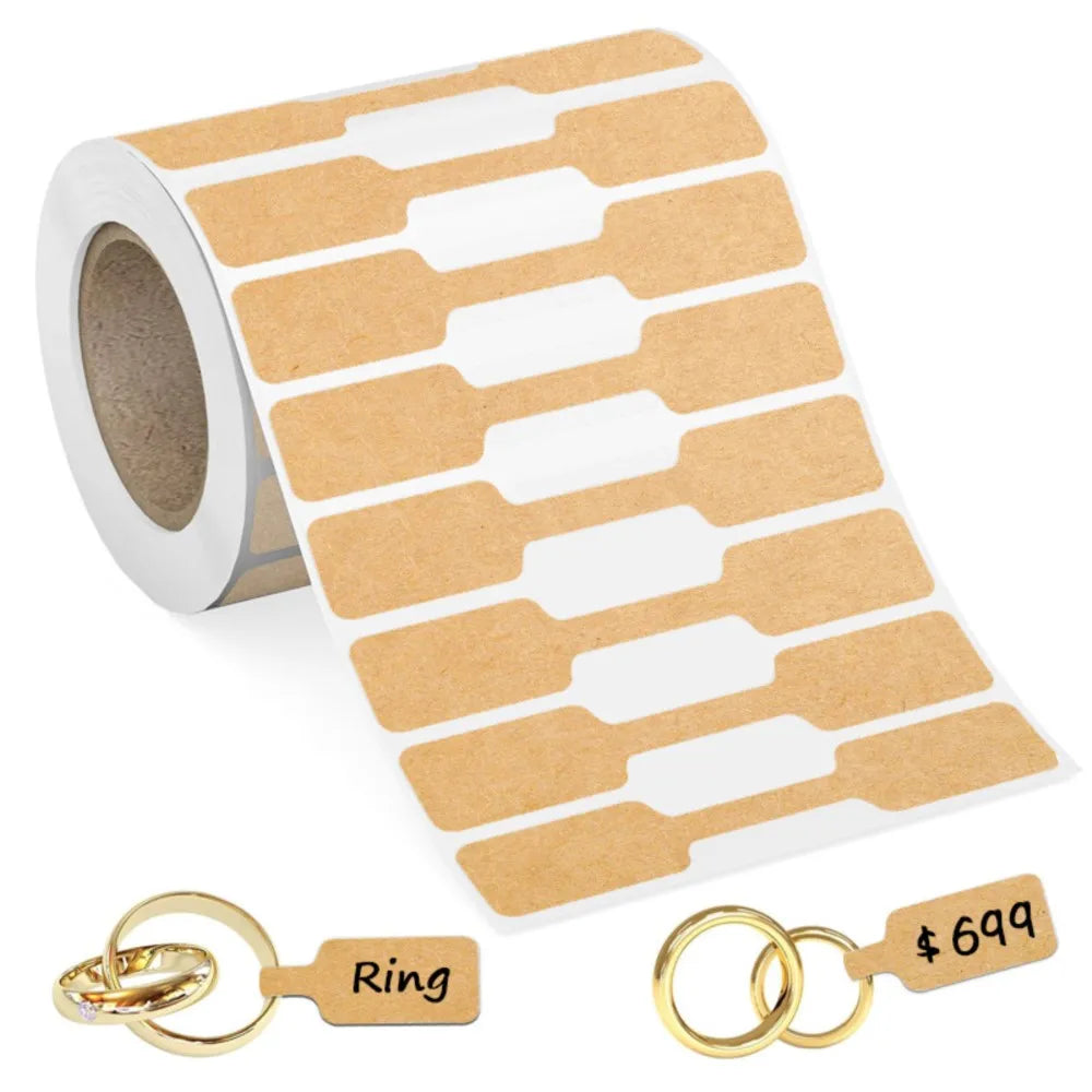 500Pcs/Roll Blank Paper Price Tags Portable Self Adhesive Stickers Jewelry Hangtags Necklace Ring Display Packaging 2030 Hauptbild