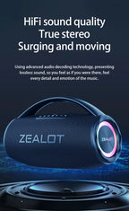 ZEALOT-S97 80W Tragbarer Bluetooth-Outdoor-Lautsprecher, HiFi-Sound, Subwoofer, Dual Pairing, Schnellladefunktion, 16000mAh Akku