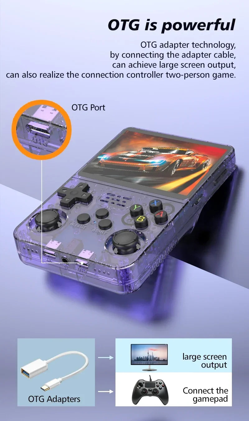 R36S Retro Handheld-Videospielkonsole Linux-System 3,5 Zoll IPS-Bildschirm Tragbarer Taschen-Videoplayer R35S 64GB 15000 Spiele