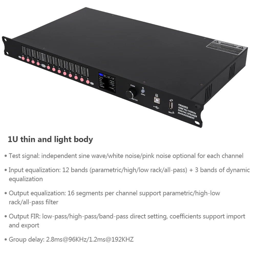 DP48X Professioneller Digital-Audioprozessor 4 Eingänge 8 Ausgänge Drive Rack Prozessor mit RIR DEQ 192KHZ Lautsprechermanagementsystem