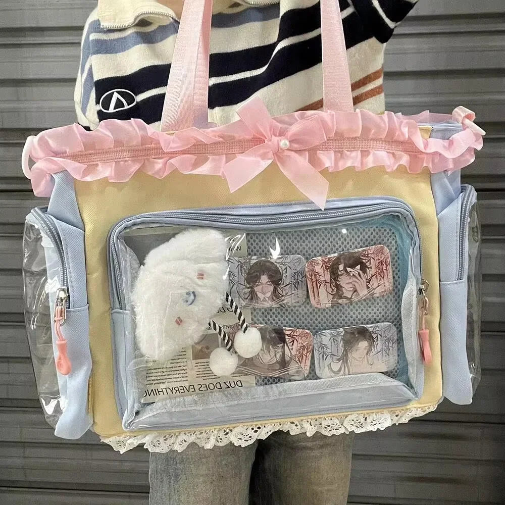Neue Y2K Süße Japanische Ita Bag Lolita Mädchen Transparente Umhängetasche Große Kapazität Umhängetasche Lässige Tasche DIY Display Handtaschen
