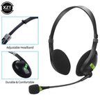 3,5-mm-Kabelkopfhörer mit Geräuschunterdrückung, verstellbare Ohrhörer, Business-Headset mit Mikrofon für PC/Laptop/Computer
