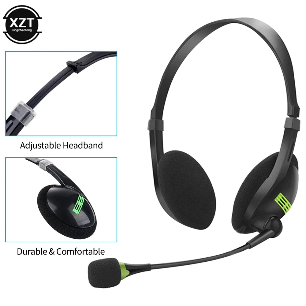 3,5-mm-Kabelkopfhörer mit Geräuschunterdrückung, verstellbare Ohrhörer, Business-Headset mit Mikrofon für PC/Laptop/Computer
