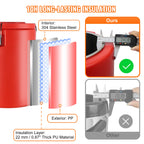 SucceBuy Edelstahl Isolierter Getränkespender 7,6 Liter Thermos-Heiß- und Kaltgetränkespender
