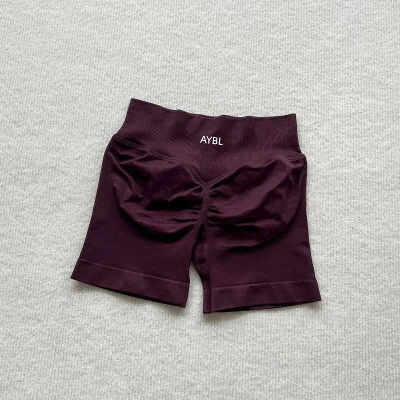 AYBL Fashion Shorts Low Waist Seamless Yoga Shorts Scrunch Bum Gym Shorts Damen Workout Biker Stretch Fitness Shorts