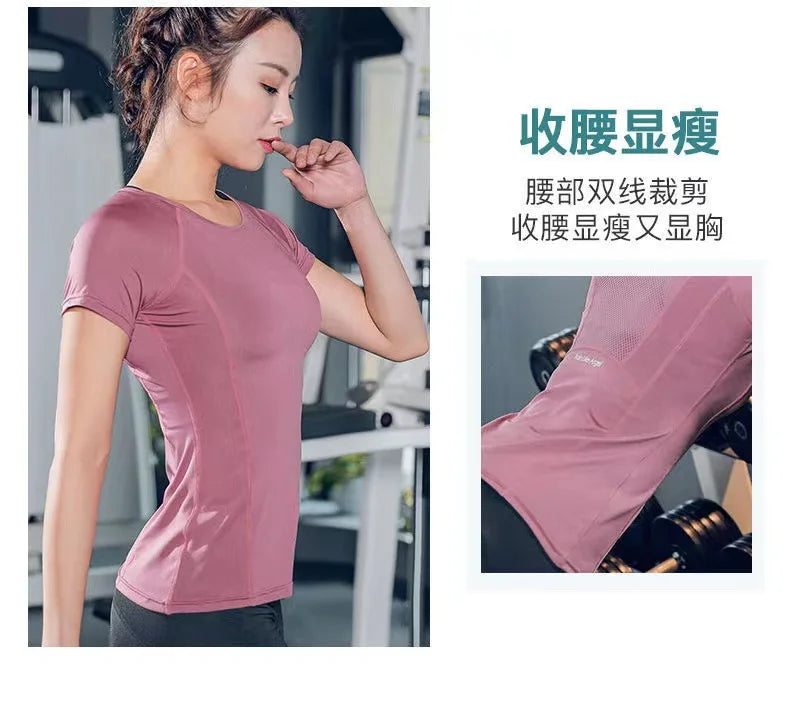 Damen-Sportbekleidung für Fitness, Laufen, Joggen, nahtloses Langarm-Sportshirt für Damen, Yoga-Top, weibliche Workout-Oberteile, T-Shirt