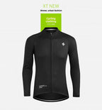 XINTOWN Herren Langarm-Radtrikot, Rennbekleidung für Frühling/Sommer, Export-Fahrradbekleidung, einfarbiges Langarm-Oberteil