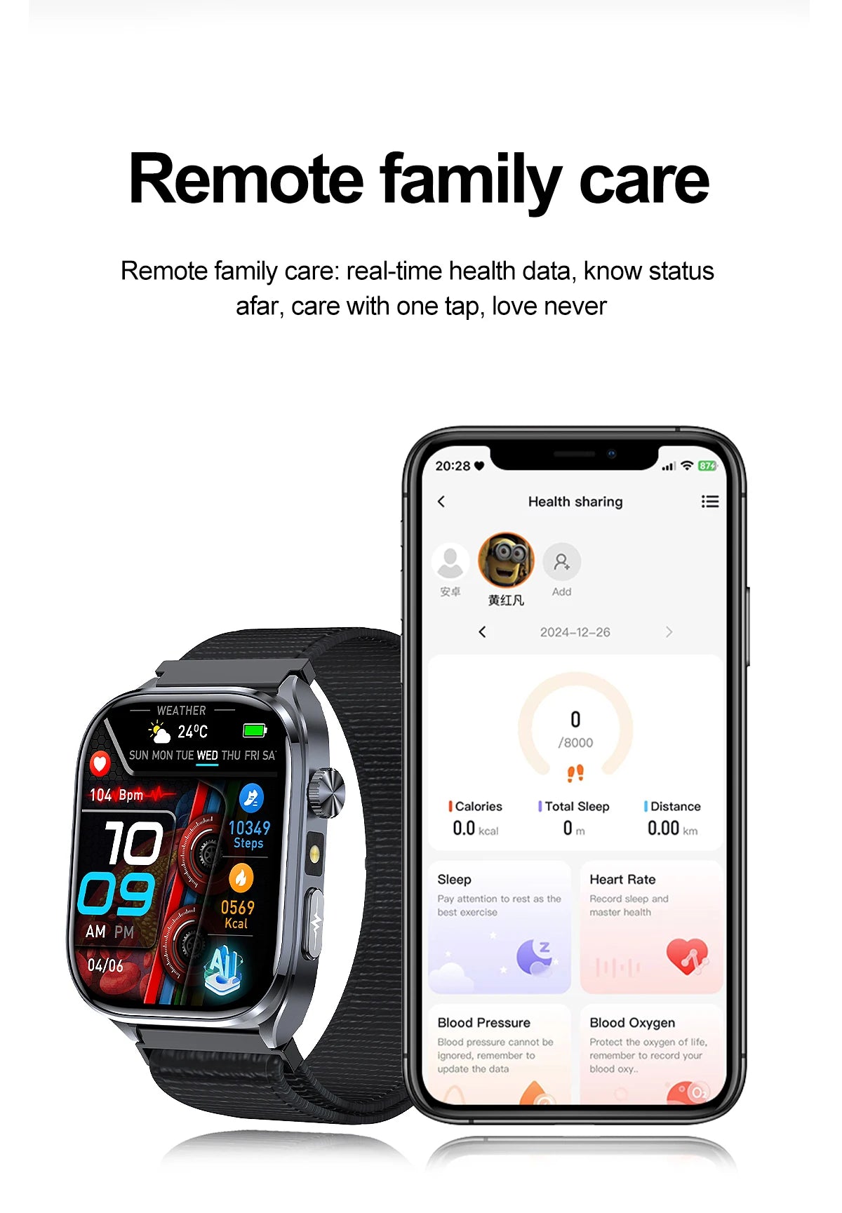 Neue Gesundheitsuhr Harnsäure Blutdruck Blutsauerstoff Körperanalyse Körperfett Smartwatch EKG+PPG Bluetooth Anruf Uhr Frauen Männer