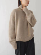 2023 Herbst und Winter Rollkragenpullover 100% reiner Kaschmir Damen Loose Sweater verdickter Wollpullover Überwurf faules Unterteil