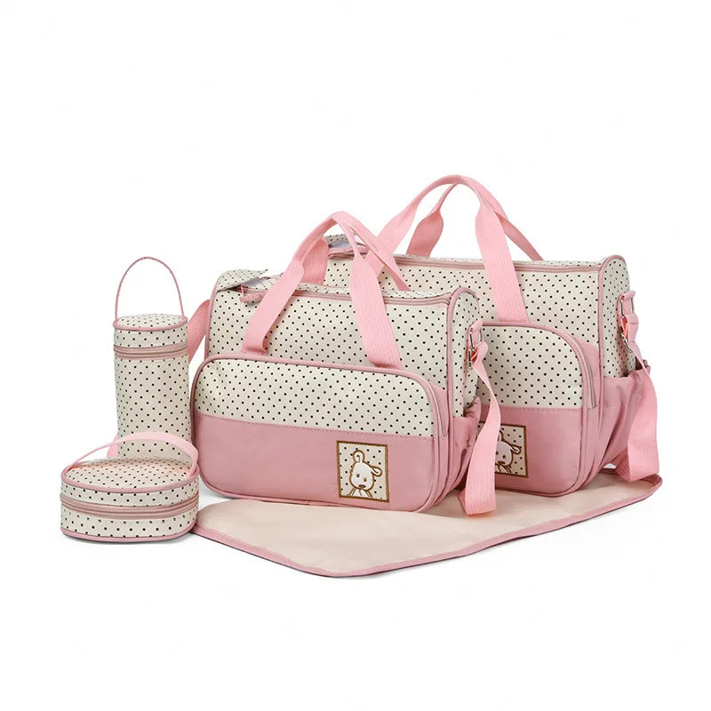 5-teiliges Set große Wickeltasche für Mütter, Reisetasche, Kinderwagen-Organizer, Babywindeltasche, Mummy Maternity Wickeltasche für Neugeborenen-Zubehör
