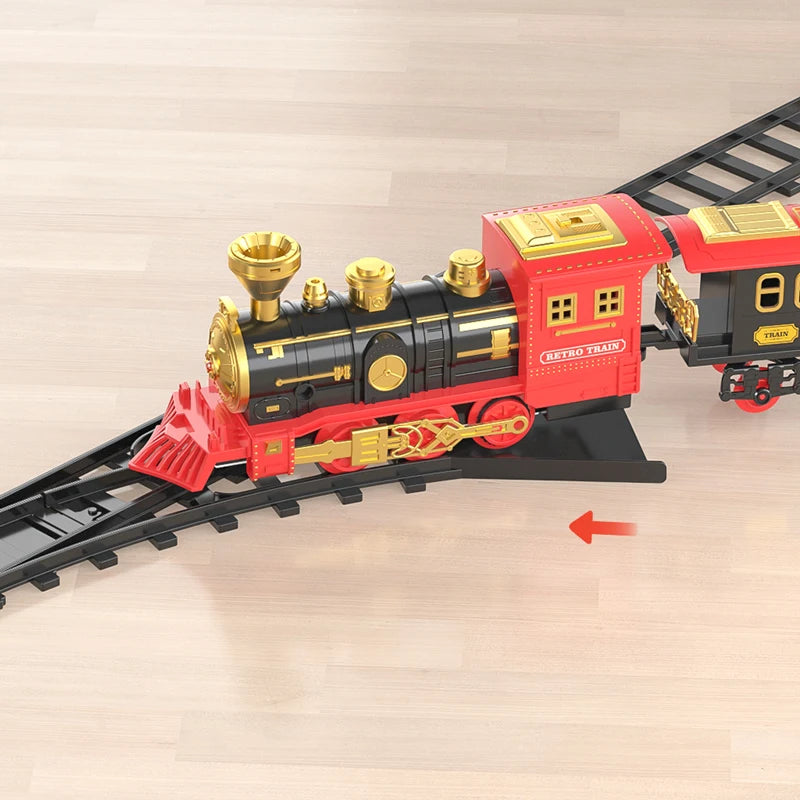 Elektrischer Spielzeugzug, Auto, Eisenbahn, Dampflokomotive, Druckgussmodell, Lernspiel, Kinderspielzeug und Jungen-Spielzeug