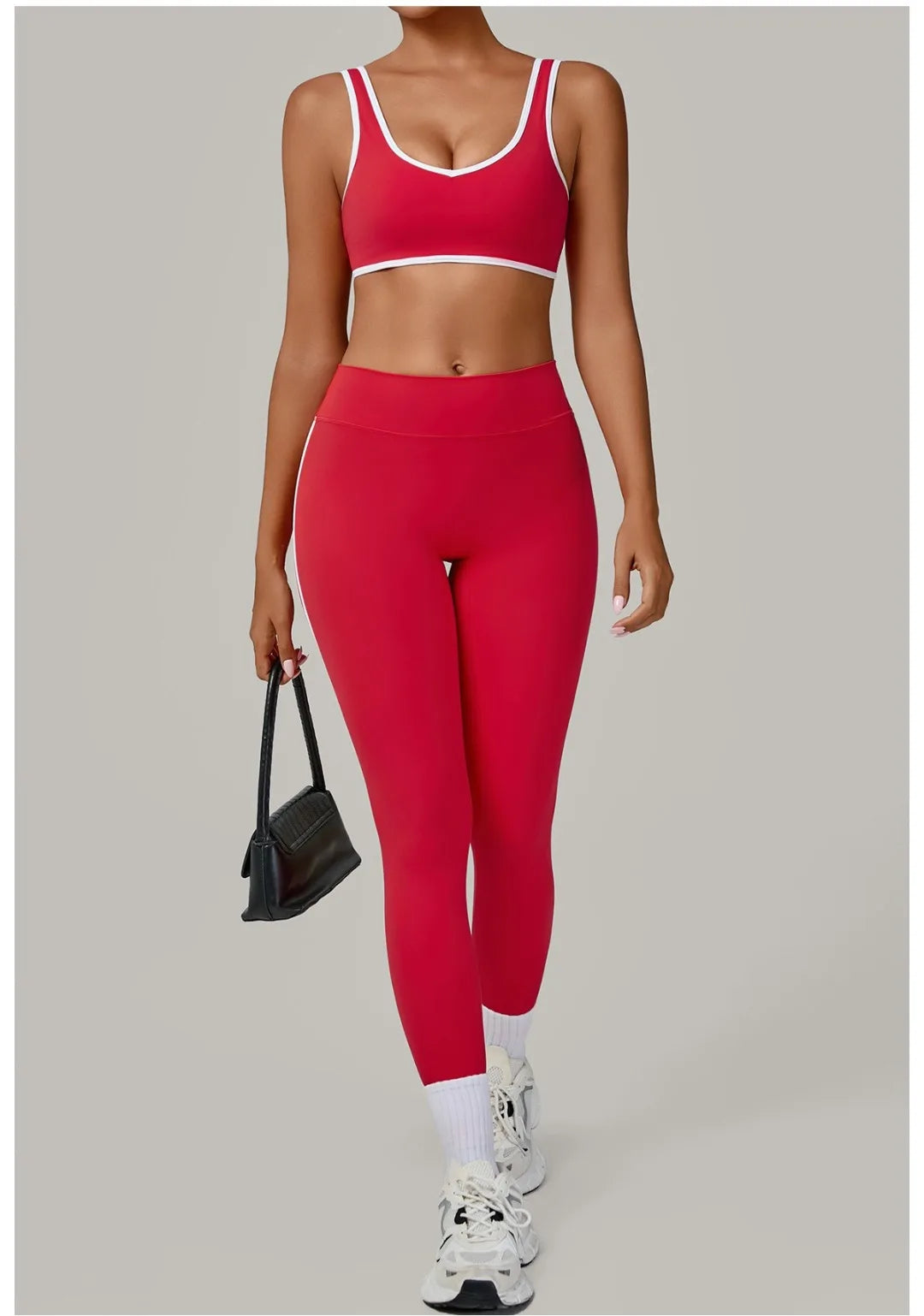 2PCS Damen Yoga-Set Hohe Taille Peach Hip Herausnehmbare Polsterung Sport-BH Hose Fitnessanzug Laufen Workout Gym Leggings Yoga-Set
