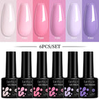 LILYCUTE 7ML 6PCS Neon Gel Nagellack Set fluoreszierend Farbwechsel Semi Permanent Soak Off Maniküre-Kit Nail Art Gel