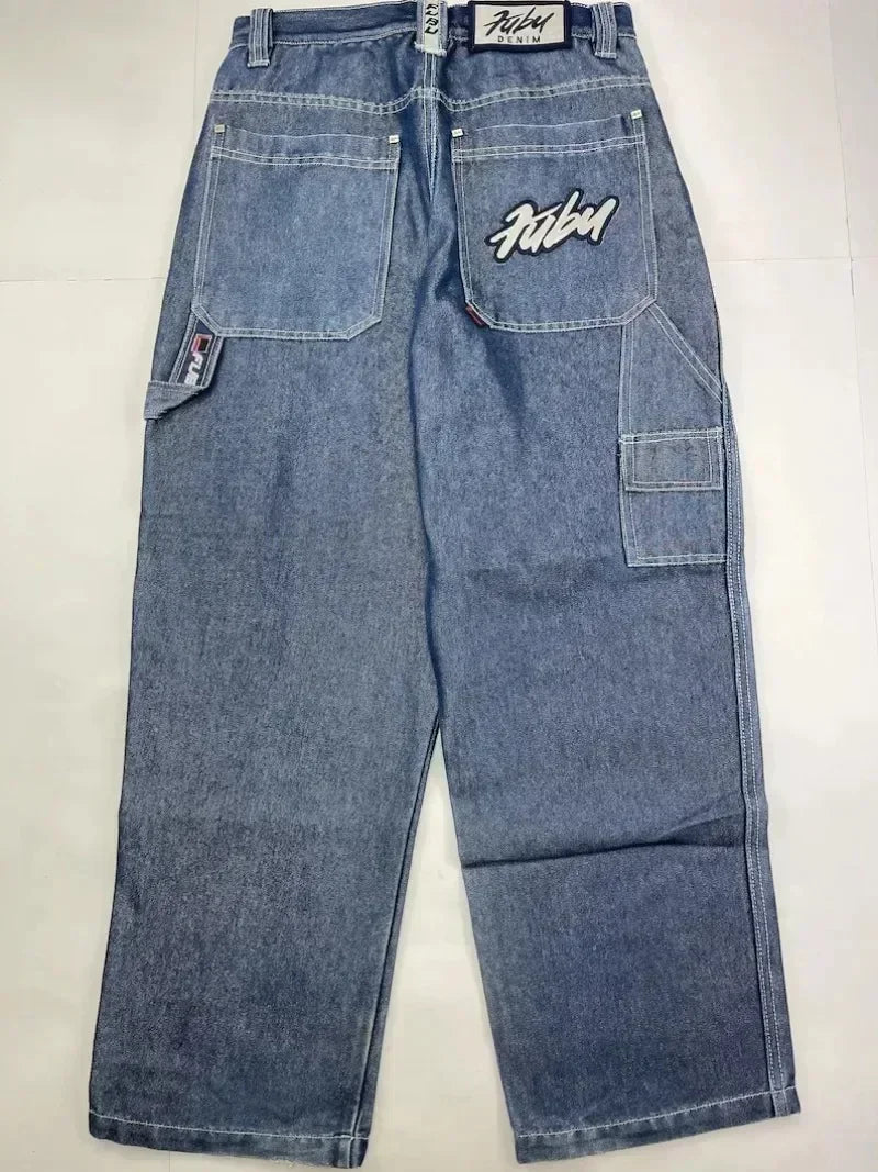 Amerikanische Y2K 2025 Neue weite Baggy Black Jeans Oversized Damen Street Casual Joker Denim-Hose Paar-Jeans Vintage Streetwear