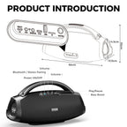 W-KING 200W RMS Portable Bluetooth Lautsprecher, Massive Bass Party Boombox IPX7 Wasserdichter Lautsprecher Groß, Lauter Outdoor Lautsprecher