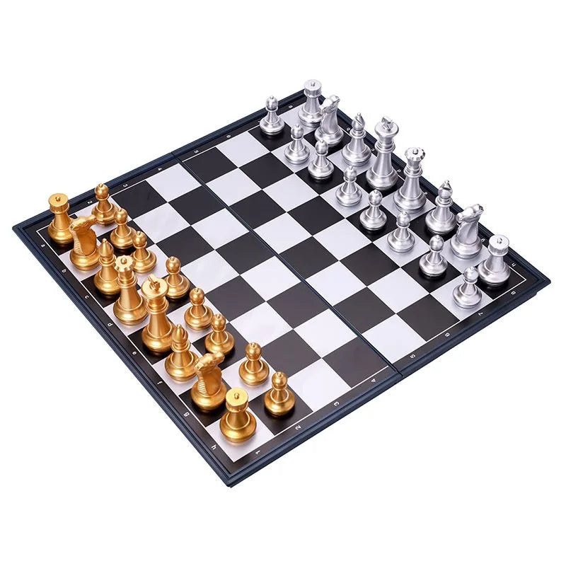 Magnetisches Internationales Schachfiguren-Set, klappbares Tischbrett, 3 verschiedene Größen, 36x31cm König 7.2cm