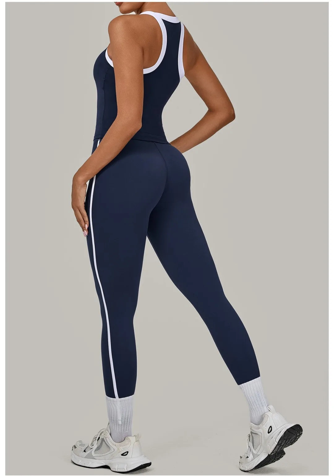 2PCS Damen Yoga-Set Hohe Taille Peach Hip Herausnehmbare Polsterung Sport-BH Hose Fitnessanzug Laufen Workout Gym Leggings Yoga-Set