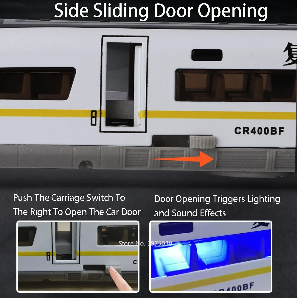 1:60 Maßstab FuXing Hochgeschwindigkeitszug Spielzeugauto Modell Sound Licht Fernbedienung Elektrische Simulation Zugmodelle Ornamente Geschenke