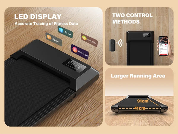 300lbs Laufband für Zuhause 2.5HP Laufbänder Walking Pad LCD Digitalanzeige 2in1 Walking Running Fitnessgerät