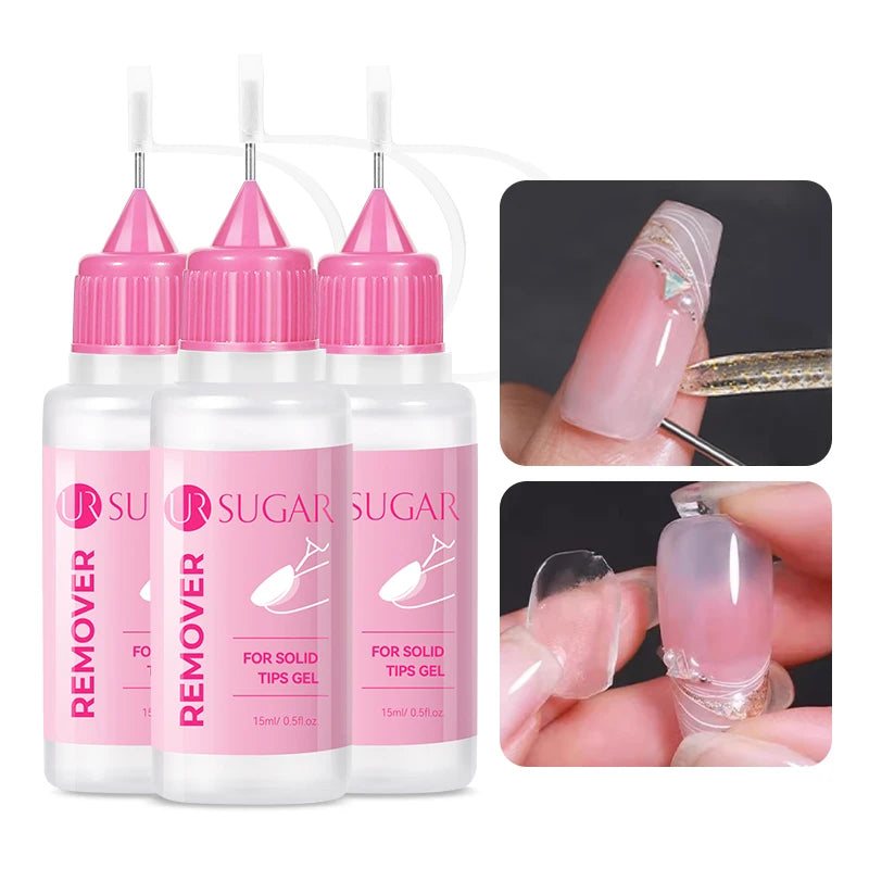UR SUGAR 3tlg. Künstliche Nägel Set mit 420Stk. matten Soft Gel Tips Solid Glue Gel Entferner Schnelles Nagelverlängerungs-Kit Nagelpflege Starter-Set