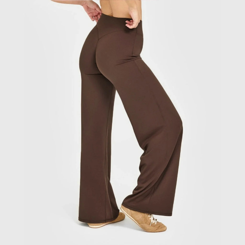 Ausgestellte Leggings Gerade Leg Leggings Damen Weite Hosen Yoga Atmungsaktive Fitness Kleidung Vielseitige Freizeithose
