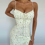 Damen elegantes geblümtes Bodycon Strandkleid Streetwear langes Kleid 2024 Sommerkleidung Großhandel für Unternehmen