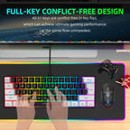 Neues kabelgebundenes 61-Tasten-Tastatur-Set in Weiß-Schwarz, RGB-Gaming-Maus, Büropaket, Tastatur-Maus-Kombinationen mit Hintergrundbeleuchtung für PUBG-Gamer