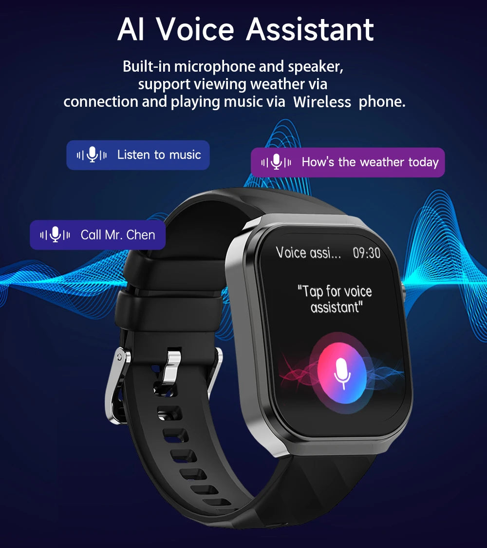 LIGE 2026 Neue KI-Gesundheitsdiagnose Smartwatch Blutfett Harnsäure Bluetooth-Anruf Blutdruck Gesundheits-Smartwatch Herren Damen