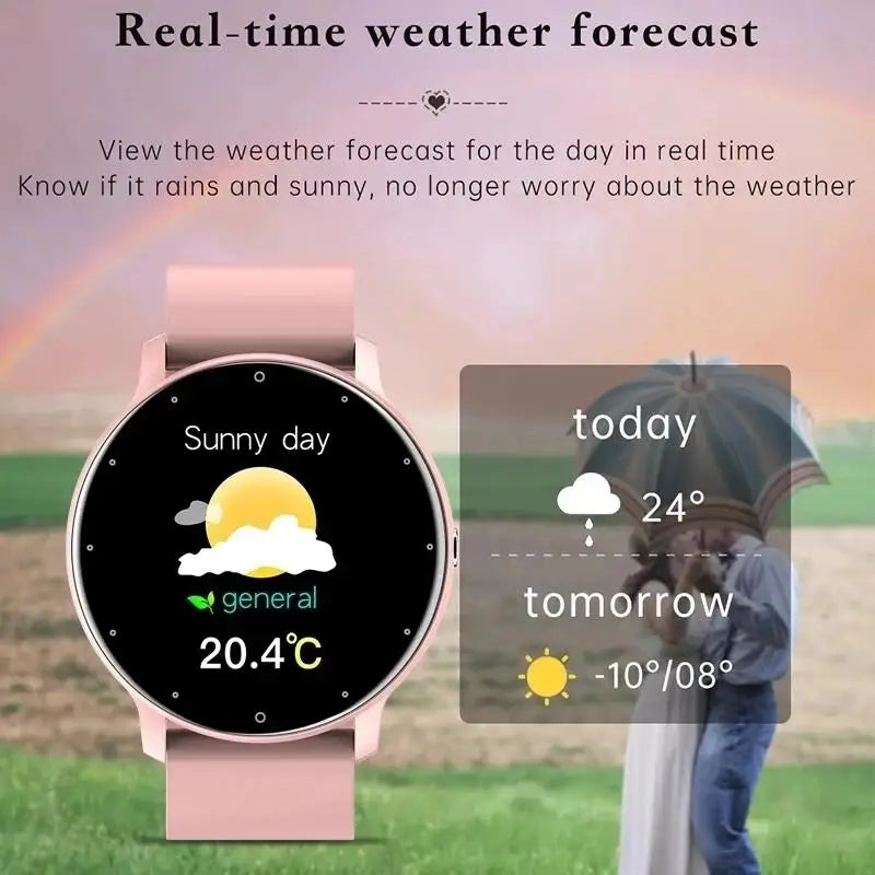 LIGE Wasserdichte Smartwatch für Damen, Echtzeit-Wettervorhersage, Herren-Uhren, Sport-Damen-Smartwatch für Damen, Android, iOS