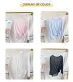Damen Yoga Shirts Sportoberteile Langarm O-Ausschnitt Atmungsaktives Laufshirt Lockere Fitnesskleidung Gym Sportbekleidung Pilates T-Shirts
