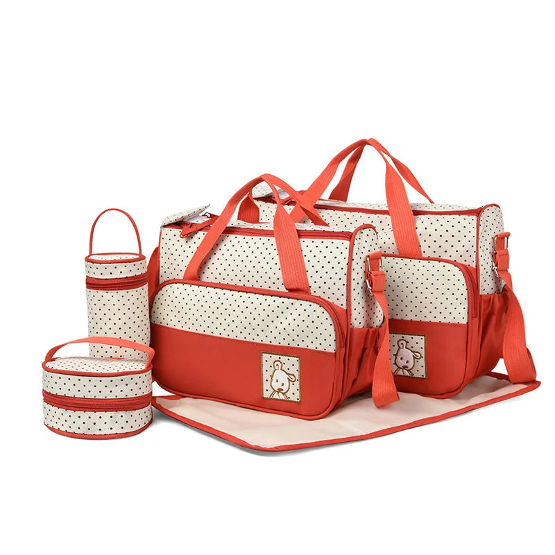 5-teiliges Set große Wickeltasche für Mütter, Reisetasche, Kinderwagen-Organizer, Babywindeltasche, Mummy Maternity Wickeltasche für Neugeborenen-Zubehör