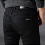 Frühling Herbst Herren Klassische Modemarke Jeans Homme Mann Weiche Stretch Schwarze Biker Maskulino Denim Hose Herrenhosen Overalls