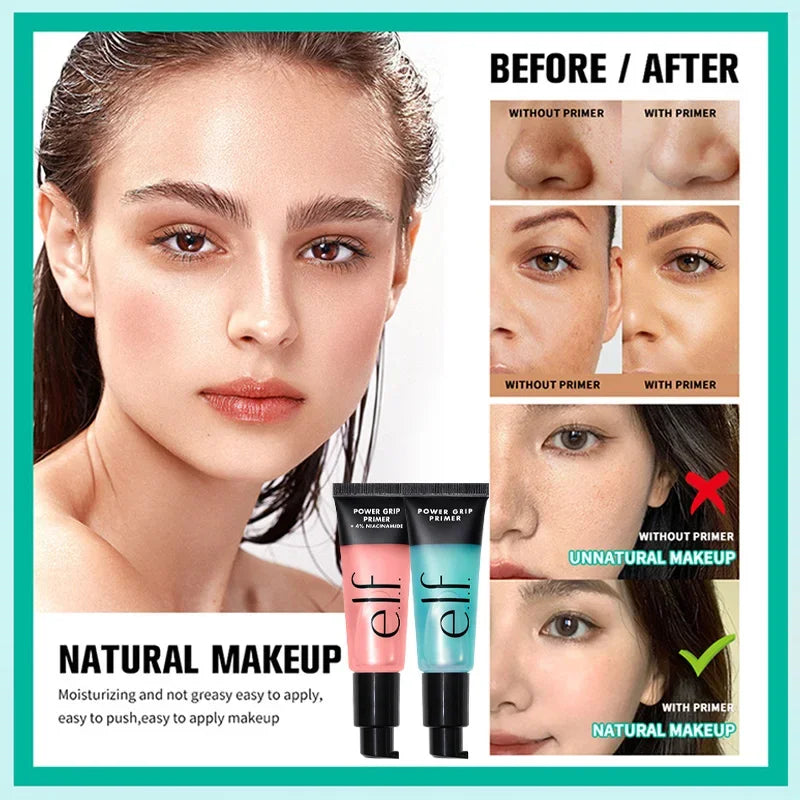 Elf Makeup Base Gel Primer 24ml für trockene Haut – stark feuchtigkeitsspendend, kein Abrollen & natürliches Finish, feuchtigkeitsspendende, leichte Formel
