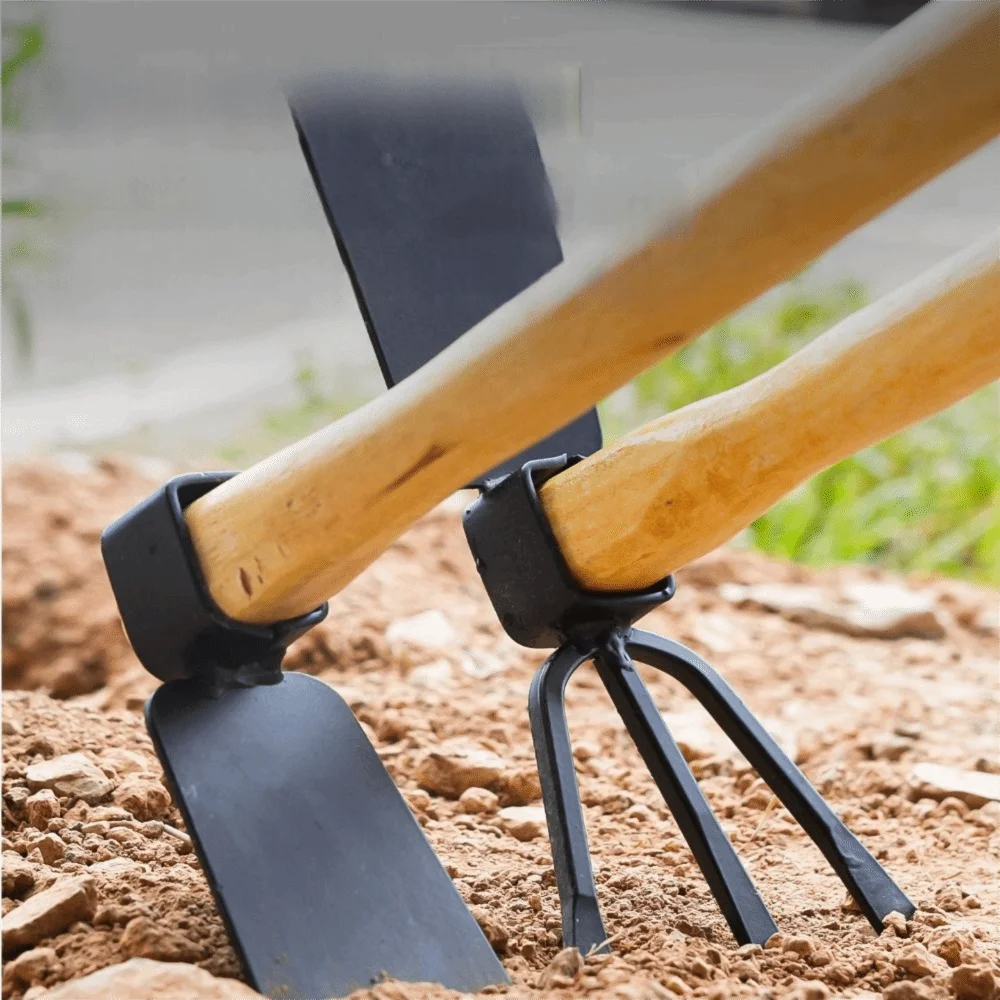 Robuster Hartholzgriff Kleine Handhacke Hochfester Metallkopf Leichtes Design Multifunktionales Gartenwerkzeug