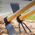 Robuster Hartholzgriff Kleine Handhacke Hochfester Metallkopf Leichtes Design Multifunktionales Gartenwerkzeug