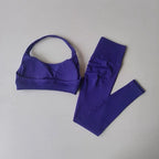 Nahtloses Yoga-Set für Damen, Beauty-Rücken-Sport-BH, Unterwäsche, Pfirsich-Po-Fitness, hohe Taille, Leggings, Gymnastik-Yoga-Set, Pilates-Set