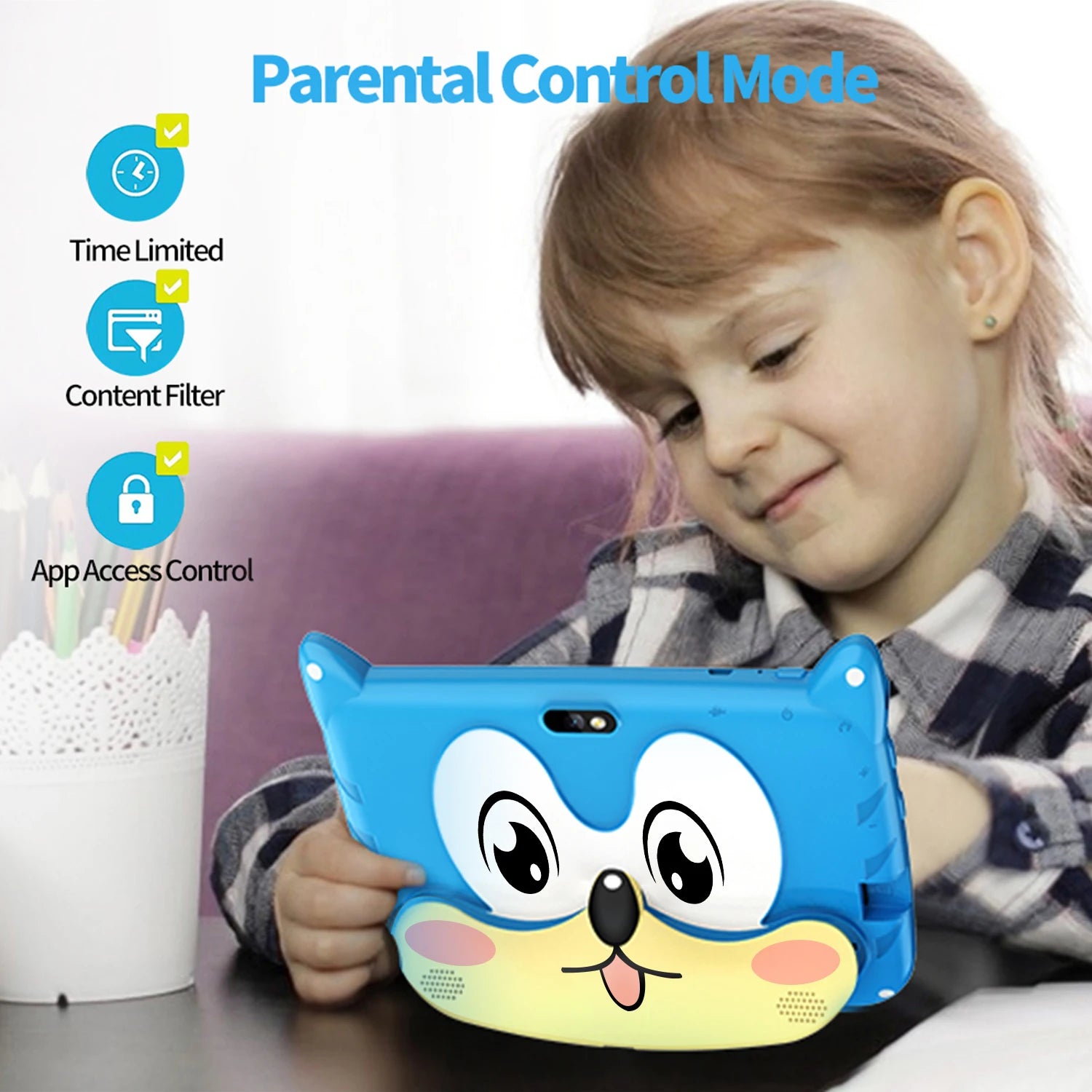 Neue 7 Zoll 5G WiFi Kinder-Tablets Quad Core 4GB RAM 64GB ROM Dual Kameras Android 13.0 Lern-Tablet PC 4000mAh