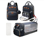 3-in-1-Wickeltaschen-Rucksack, faltbares Babybett, wasserdichte Reisetasche mit USB-Ladefunktion, Wickeltaschen-Rucksack mit Wickelbett, 3 Typen